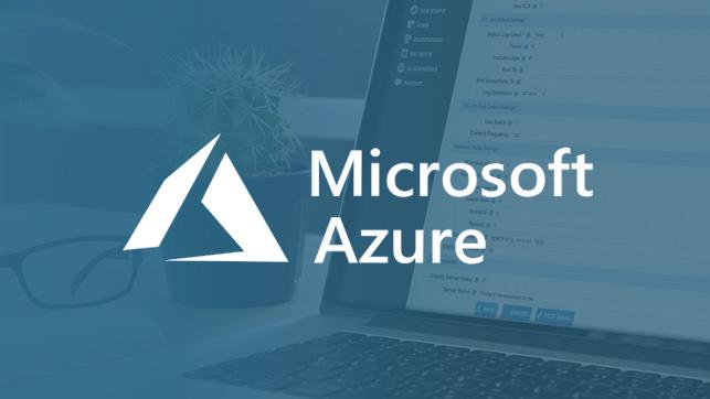 Microsoft Azure logo on a blue background