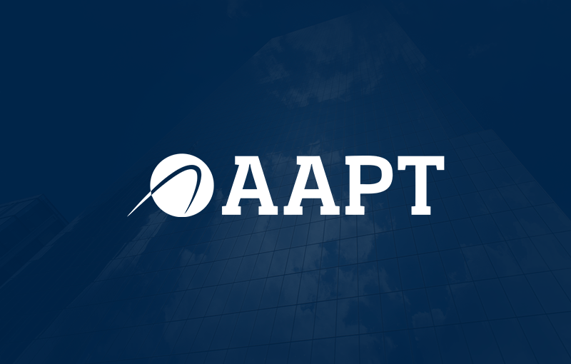 AAPT logo on a dark blue background