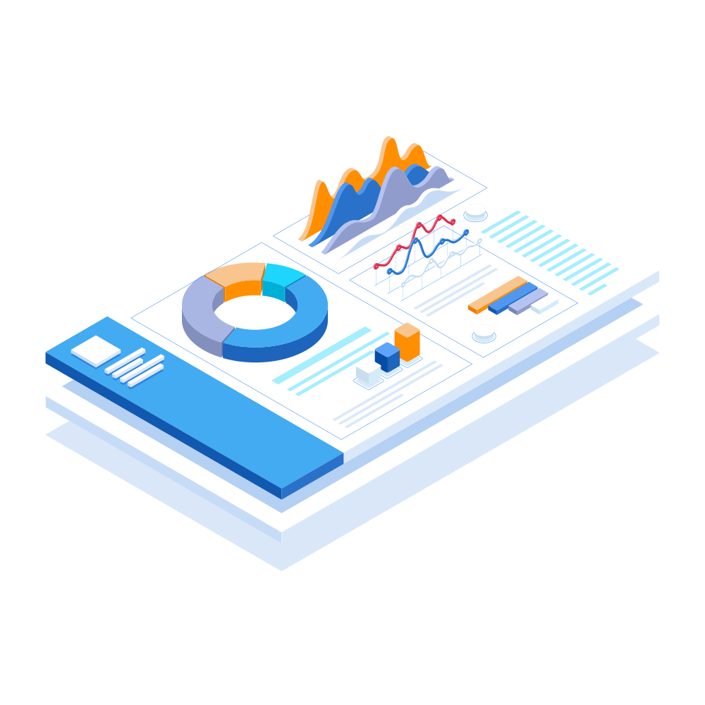 A 3D chart with peaks and valleys